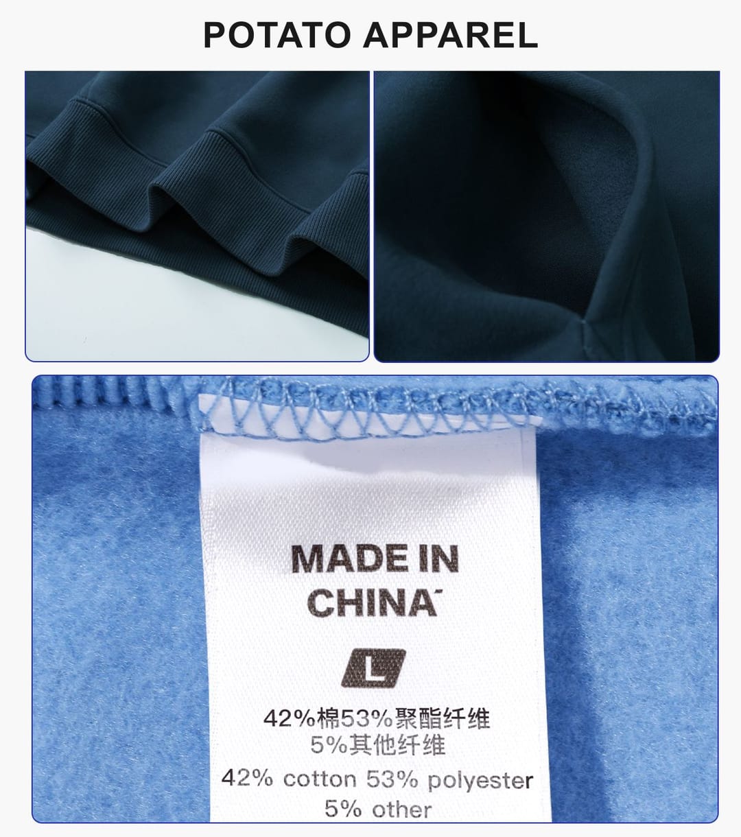 Fleece 350Gsm Oversized Hoodie without String – detail 7
