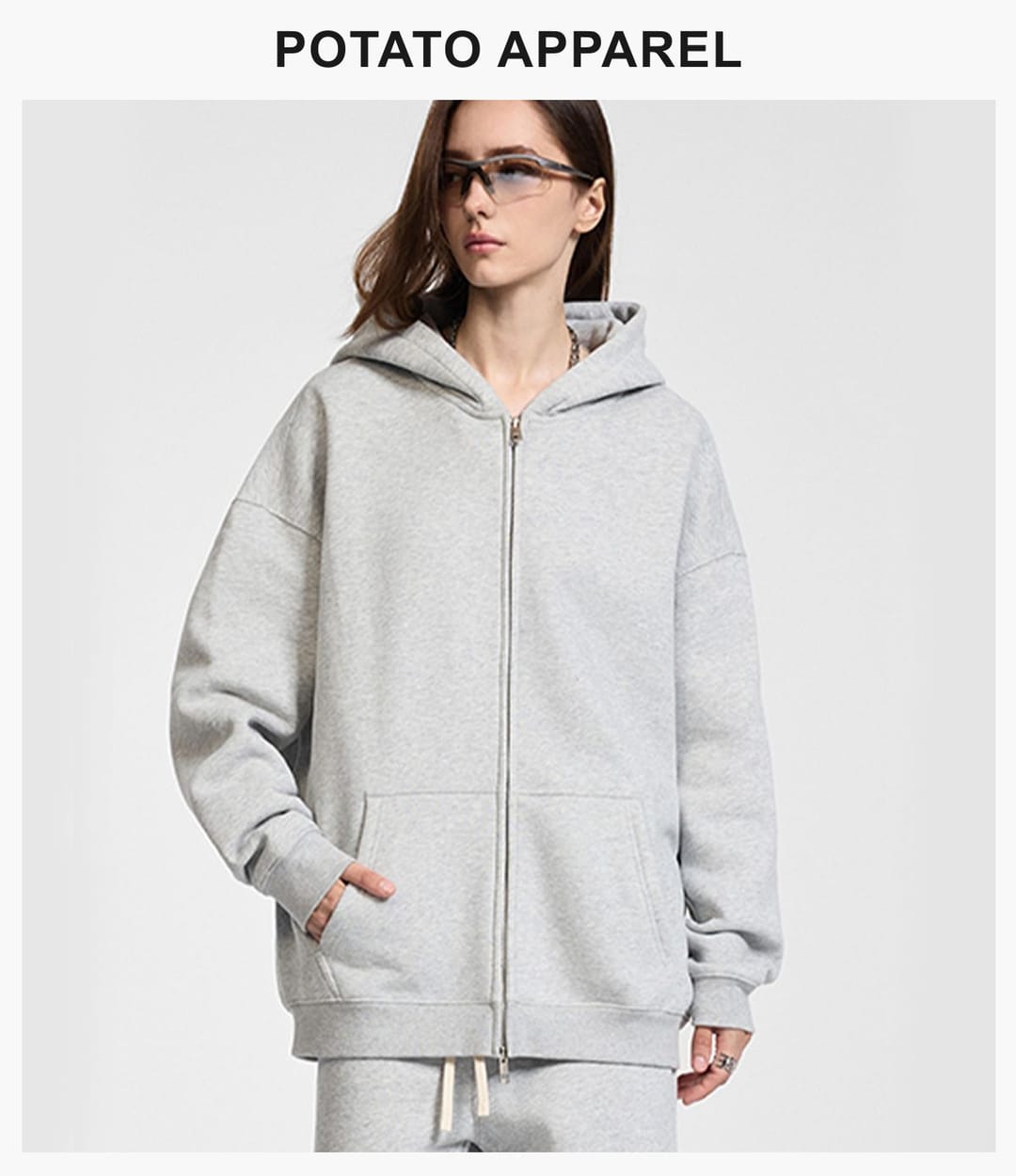 Fleece 350Gsm Oversized Zip-up Hoodie – detail 13