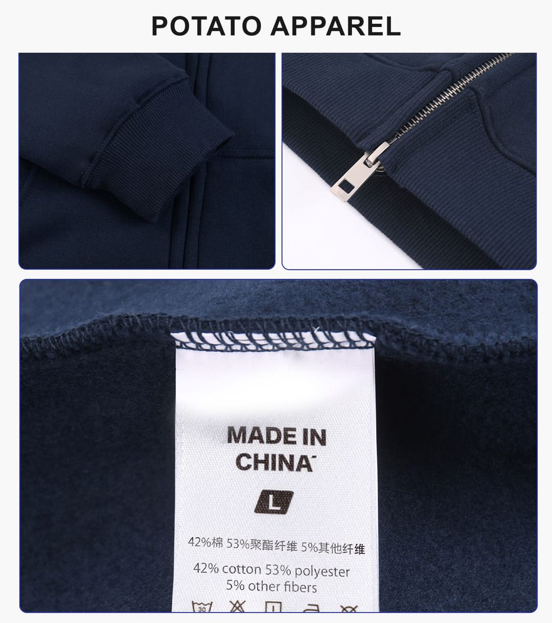Fleece 350Gsm Oversized Zip-up Hoodie – detail 7