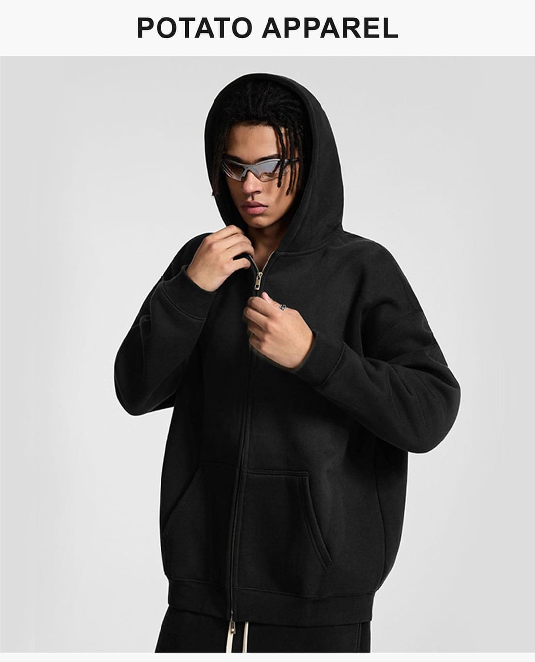 Fleece 350Gsm Oversized Zip-up Hoodie – detail 9