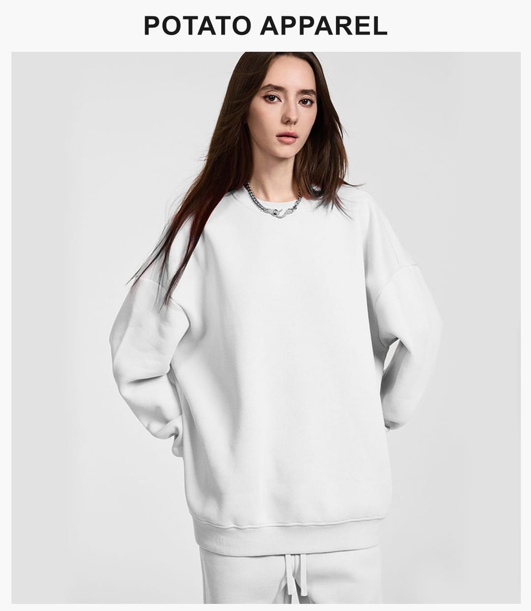 Fleece 350Gsm Overszied Crewneck Sweatshirt – detail 11