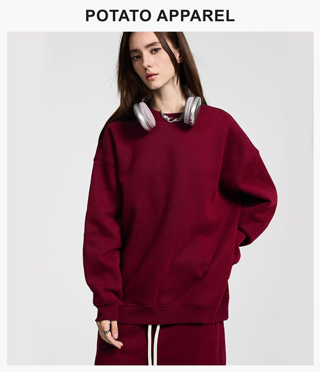 Fleece 350Gsm Overszied Crewneck Sweatshirt – detail 12