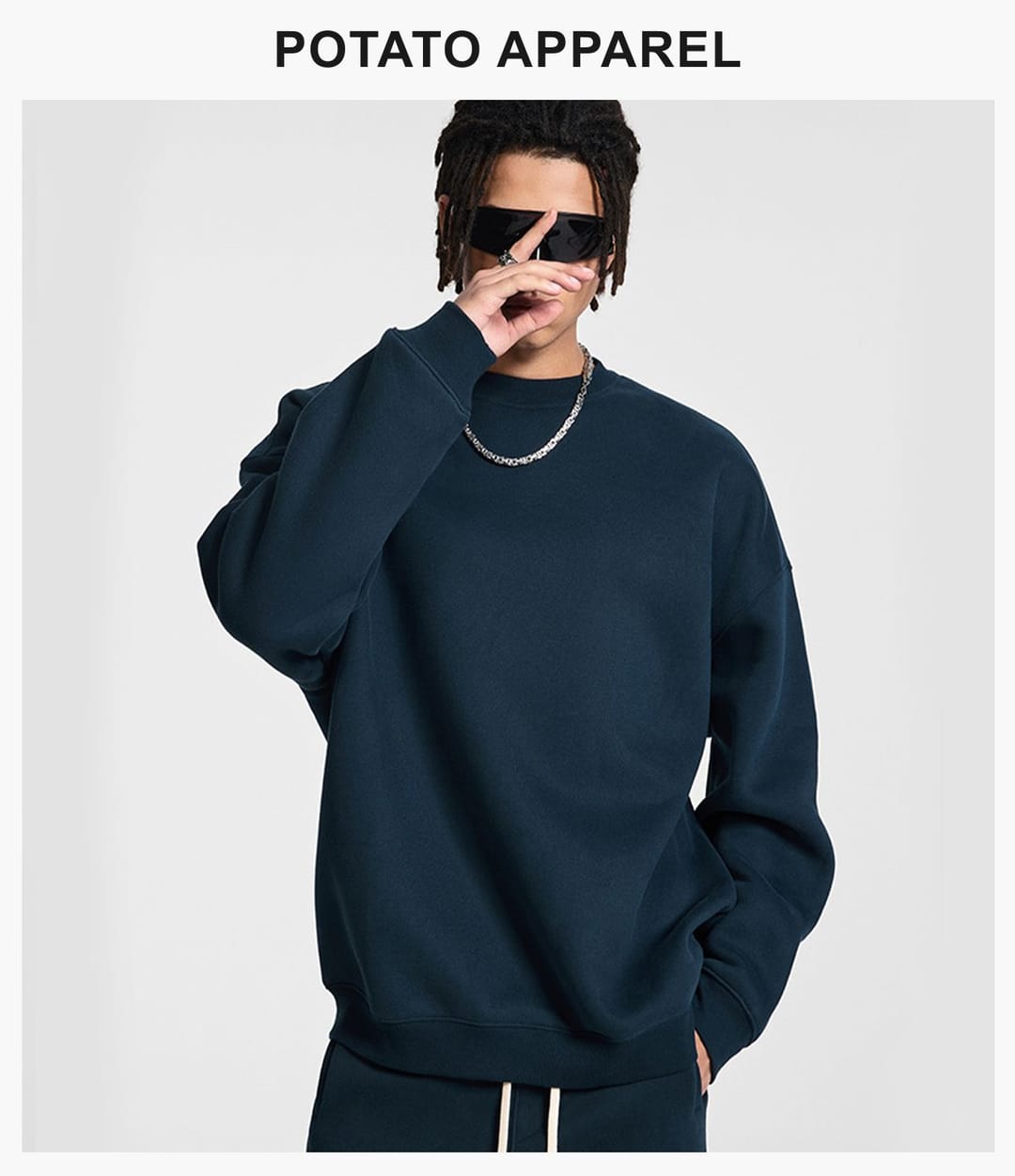 Fleece 350Gsm Overszied Crewneck Sweatshirt – detail 13