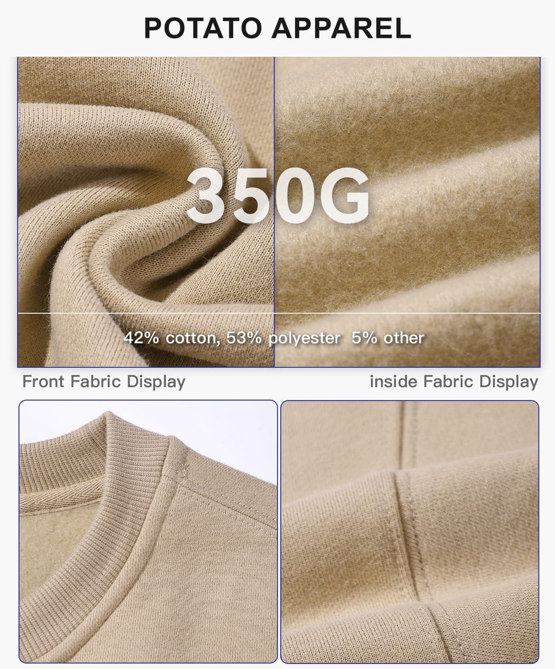 Fleece 350Gsm Overszied Crewneck Sweatshirt – detail 6