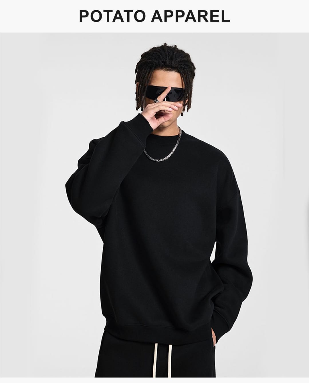 Fleece 350Gsm Overszied Crewneck Sweatshirt – detail 9