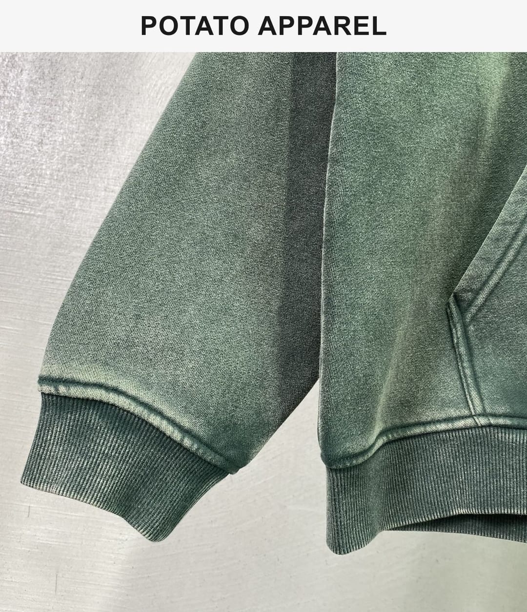 Fleece 360gsm Vintage Wash Doubler Side Zipper Hoodie – detail 11