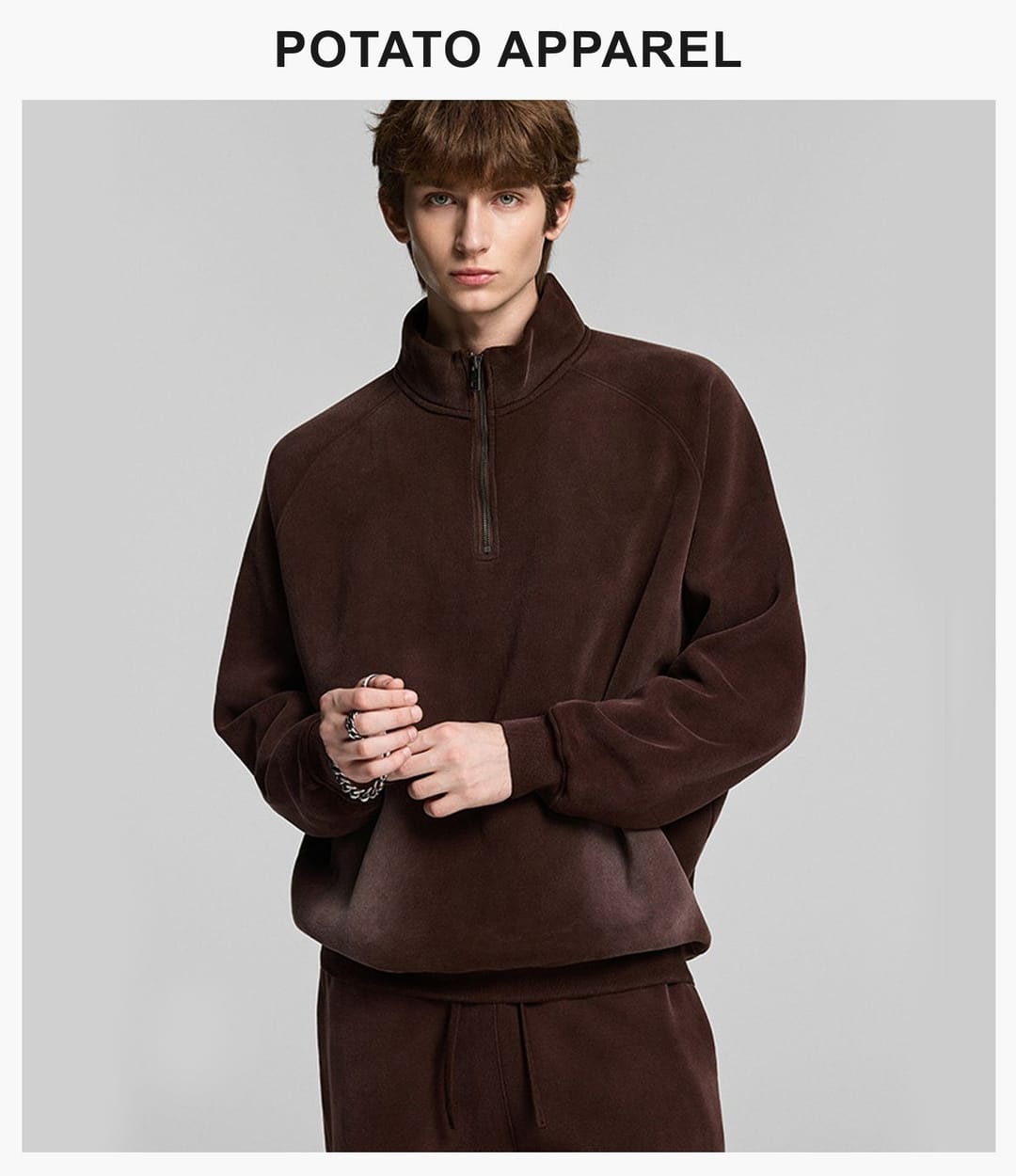 Fleece 365gsm Quater Zipper Spary Wash Sweatshirt – detail 12