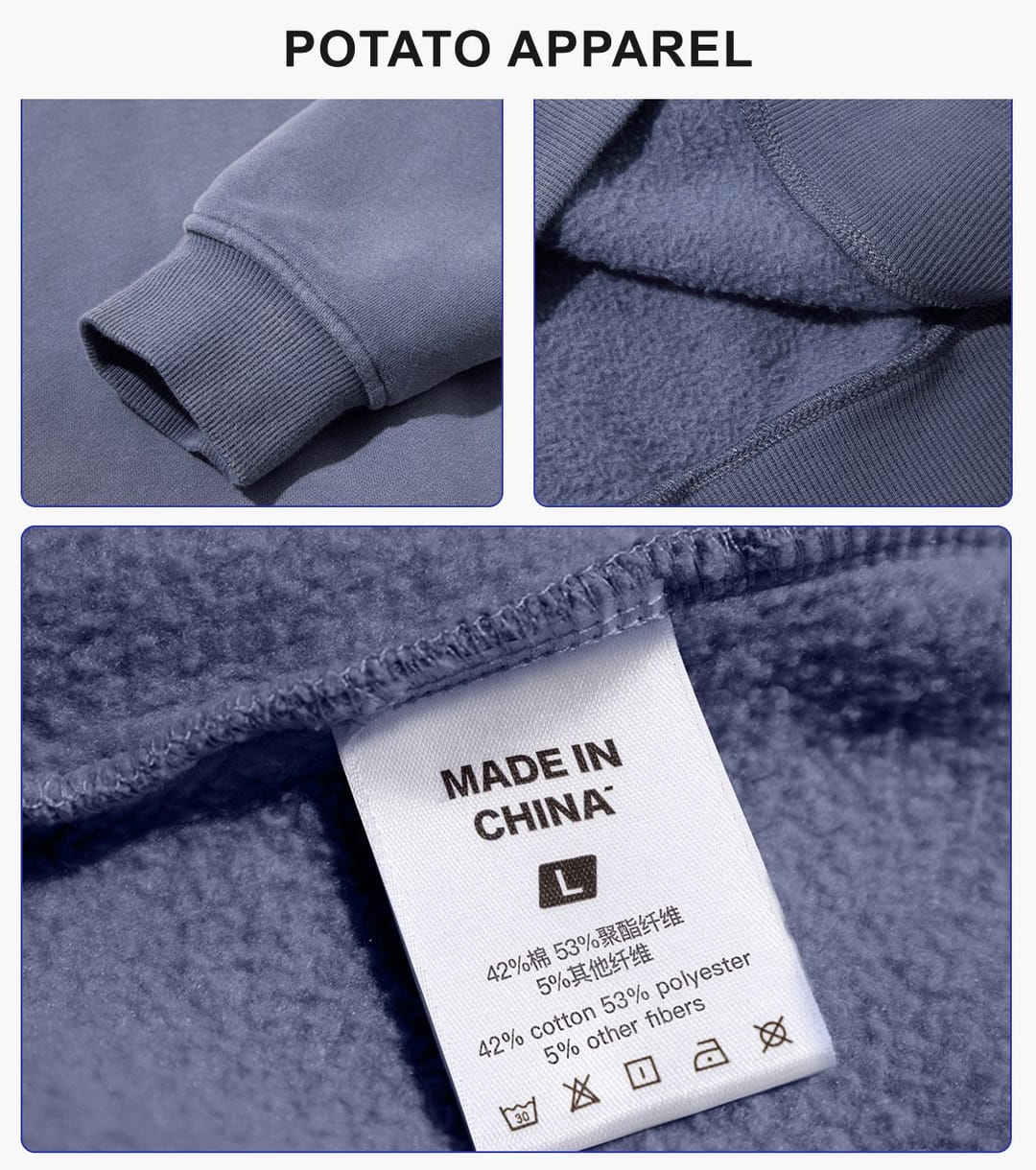 Fleece 365gsm Quater Zipper Spary Wash Sweatshirt – detail 6
