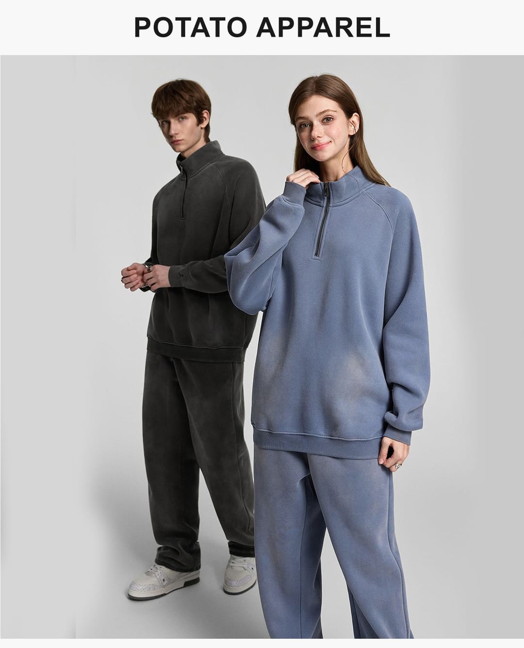 Fleece 365gsm Quater Zipper Spary Wash Sweatshirt – detail 8