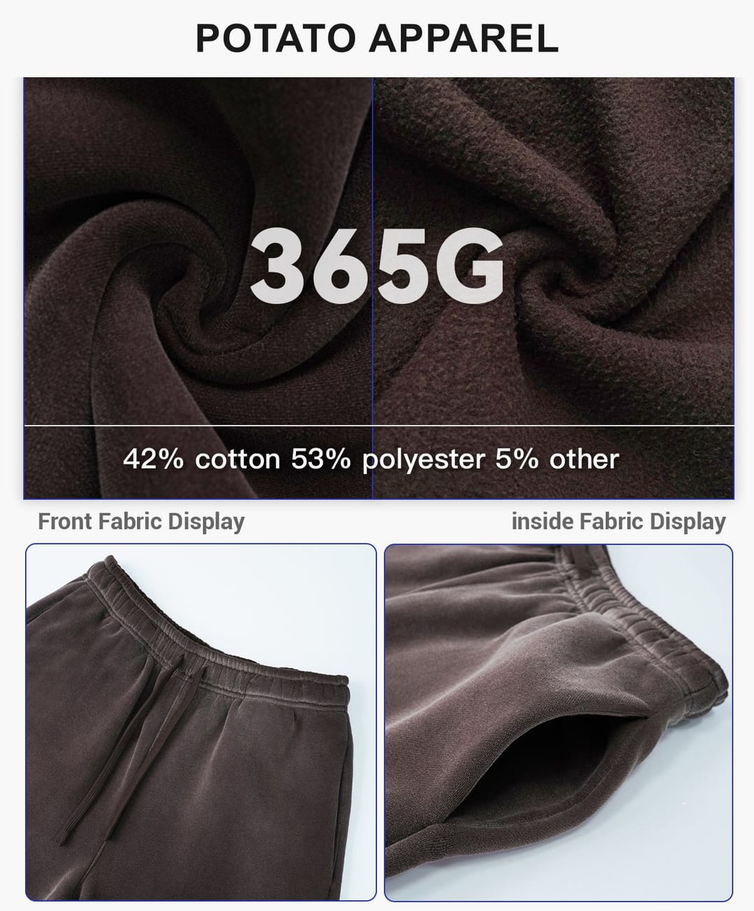 Fleece 365gsm Spary Wash Straight Leg Sweatpants – detail 5