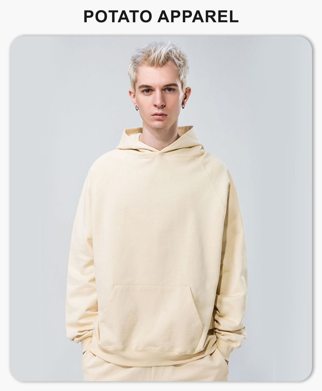 Heavy 100%Cotton Terry Oversized Hoodie – detail 1