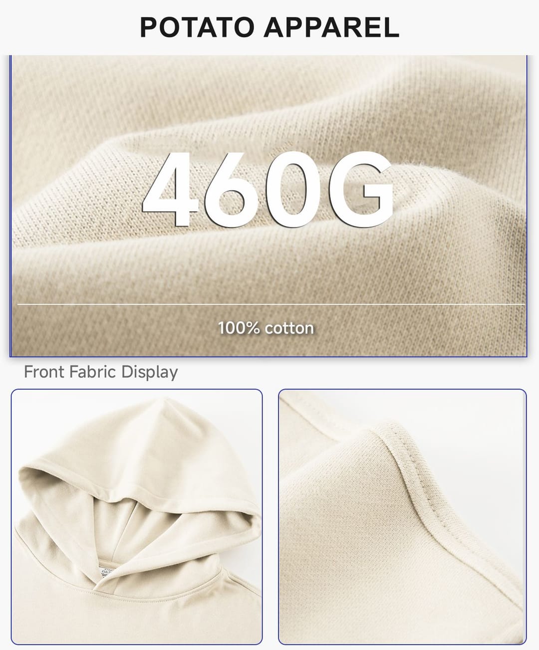 Heavy 100%Cotton Terry Oversized Hoodie – detail 5