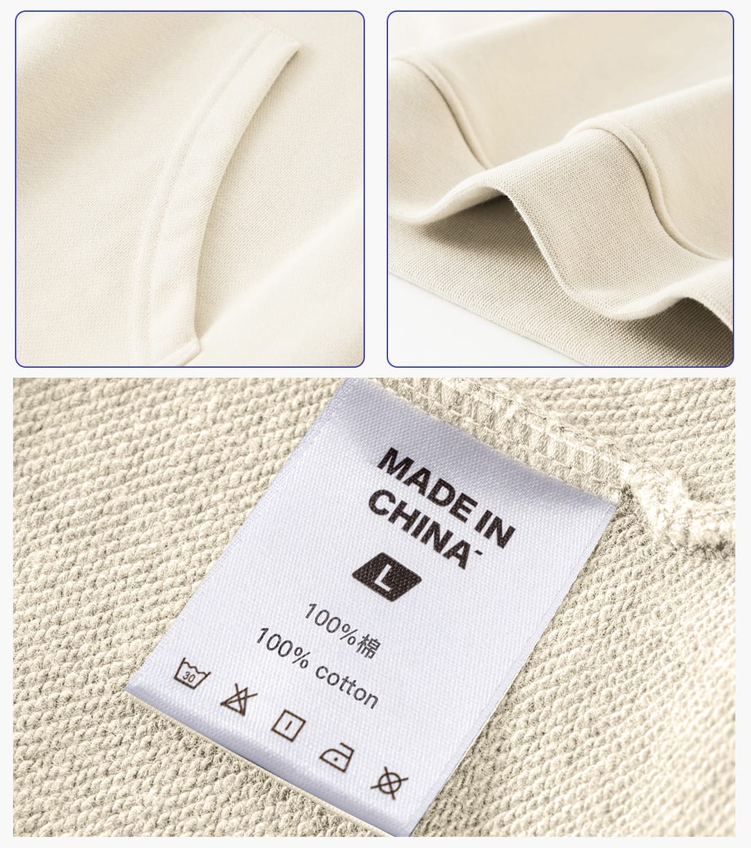 Heavy 100%Cotton Terry Oversized Hoodie – detail 6