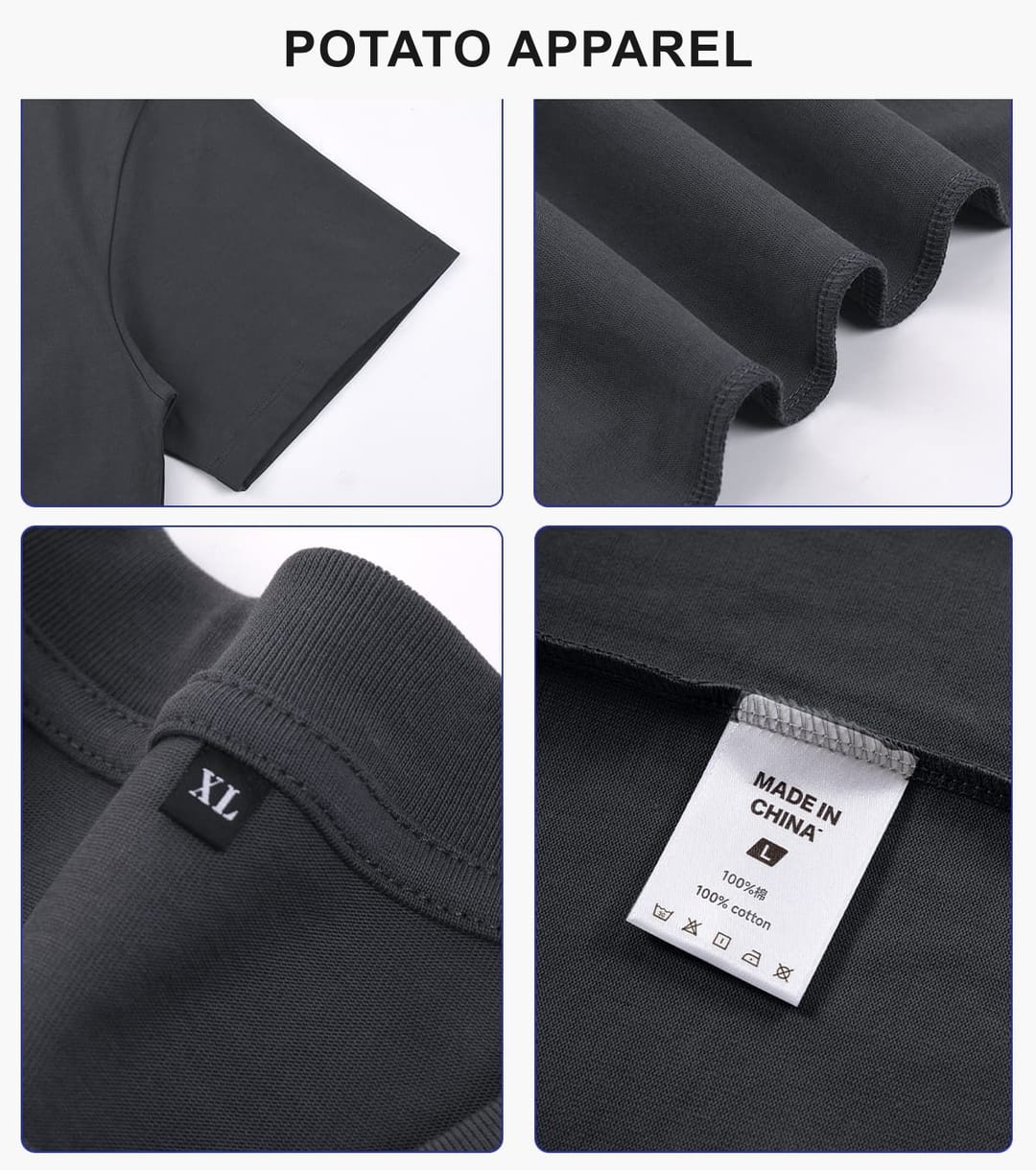 Heavy 305Gsm 7A Antibacterial Cotton Oversized T-Shirt – detail 5