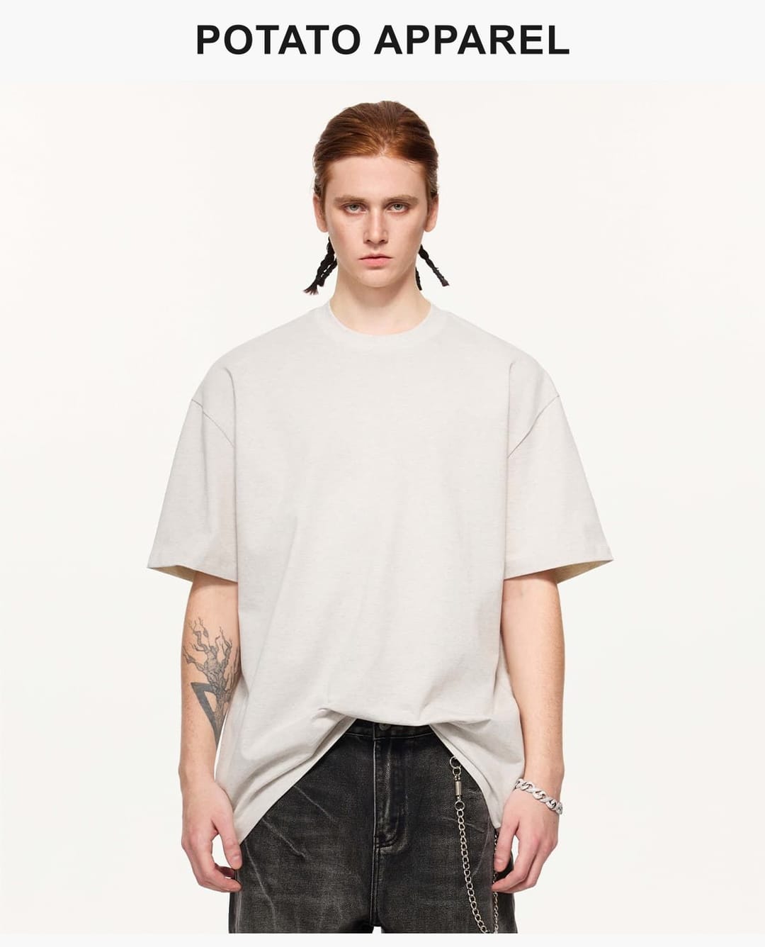 Heavy 305Gsm 7A Antibacterial Cotton Oversized T-Shirt – detail 7
