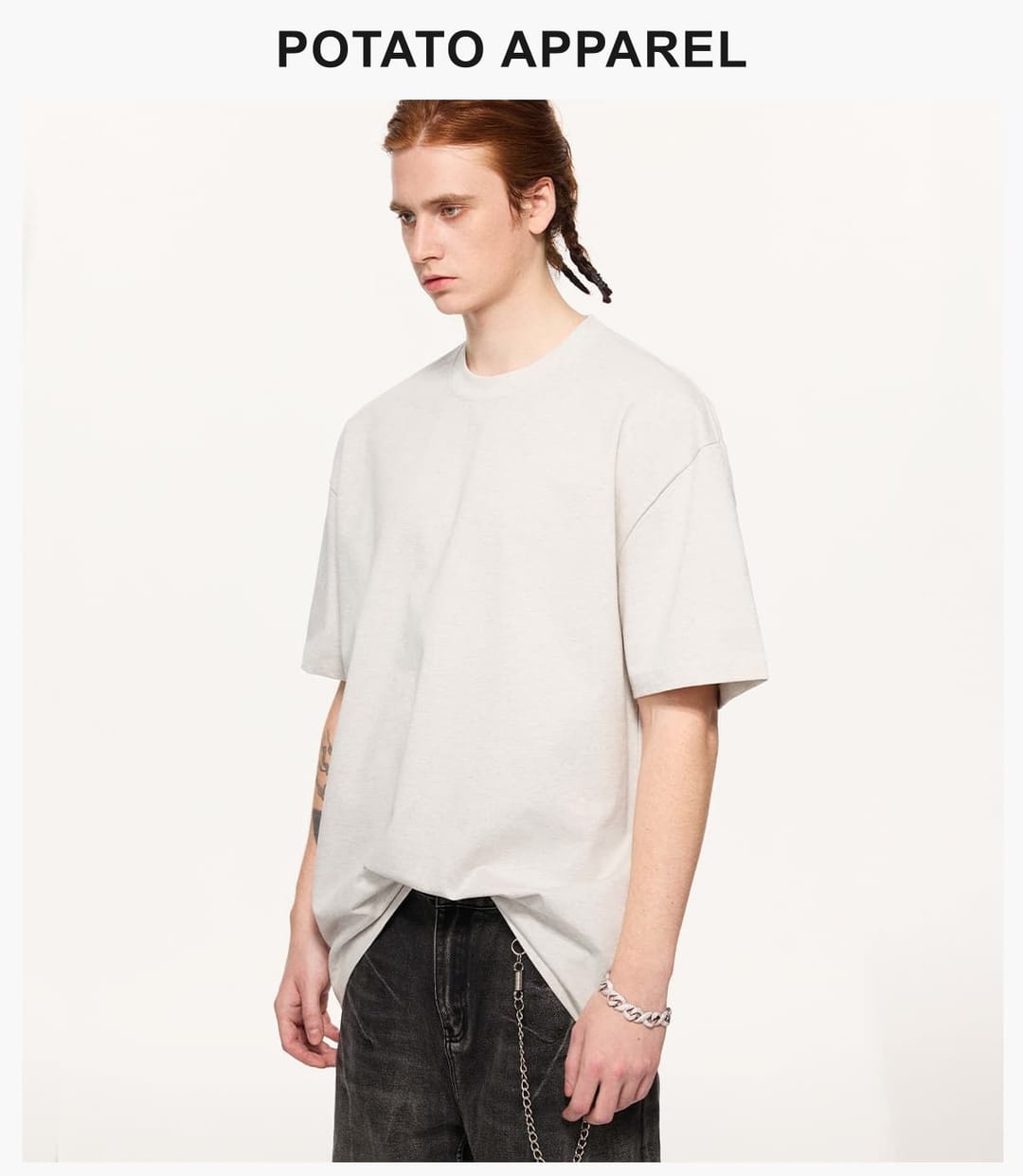 Heavy 305Gsm 7A Antibacterial Cotton Oversized T-Shirt – detail 8