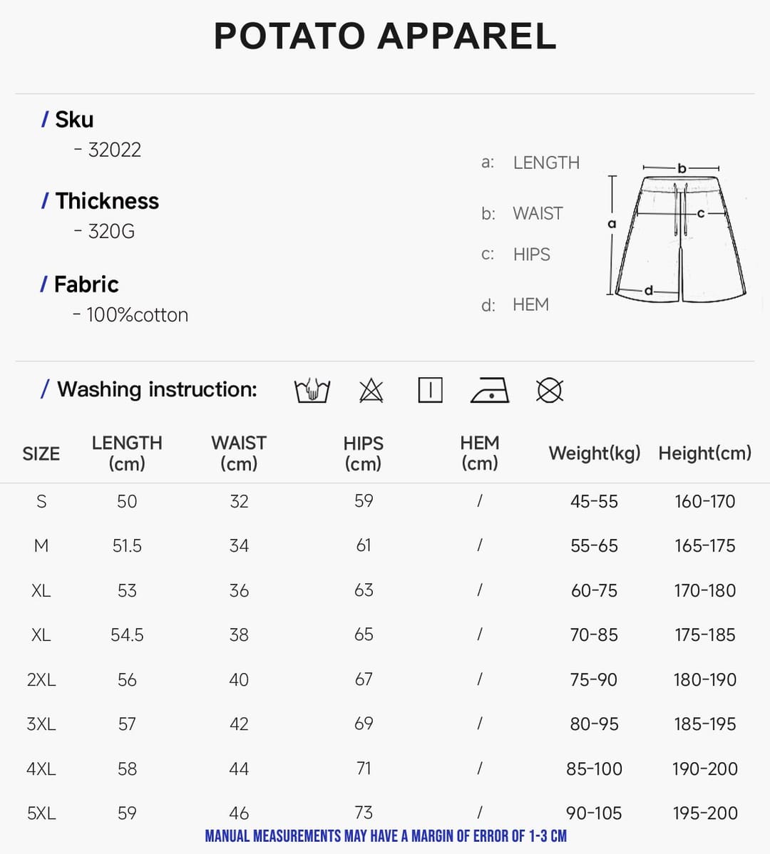 Heavy 320g 100% Cotton Terry Gradient Washed Shorts – detail 2