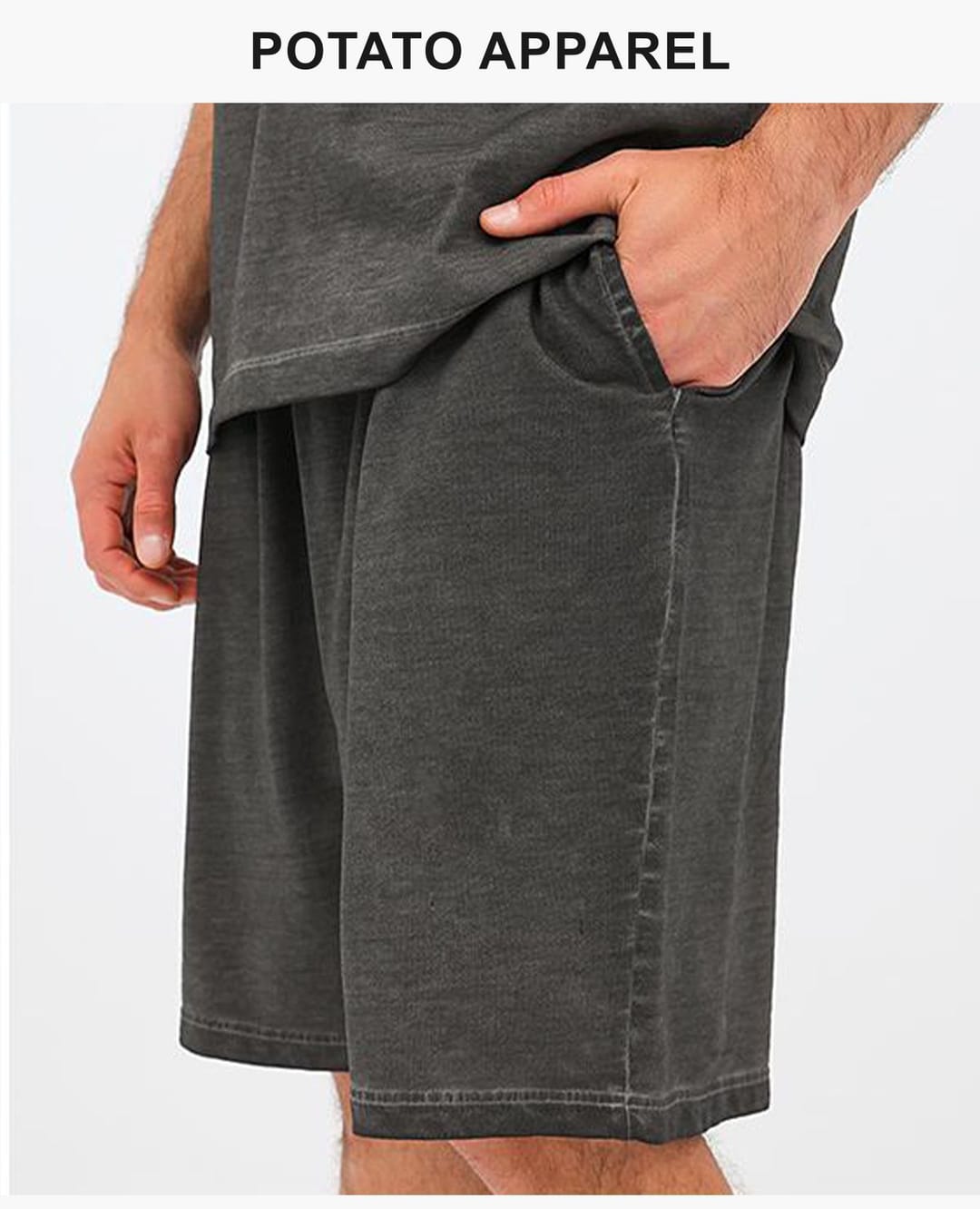 Heavy 320g 100% Cotton Terry Gradient Washed Shorts – detail 6