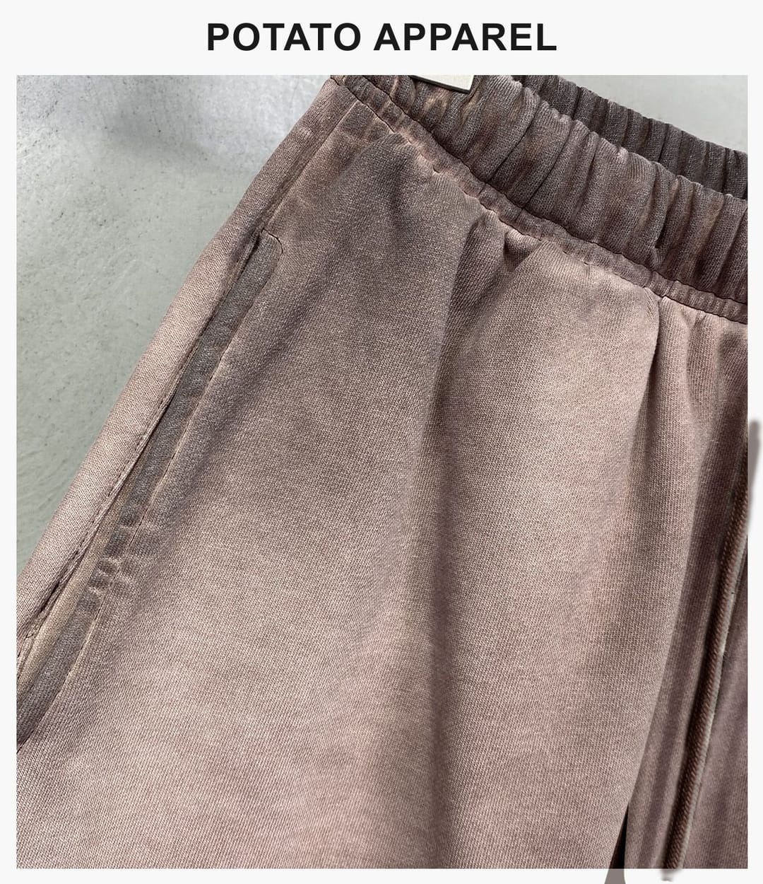 Heavy 320g 100% Cotton Terry Gradient Washed Shorts – detail 8
