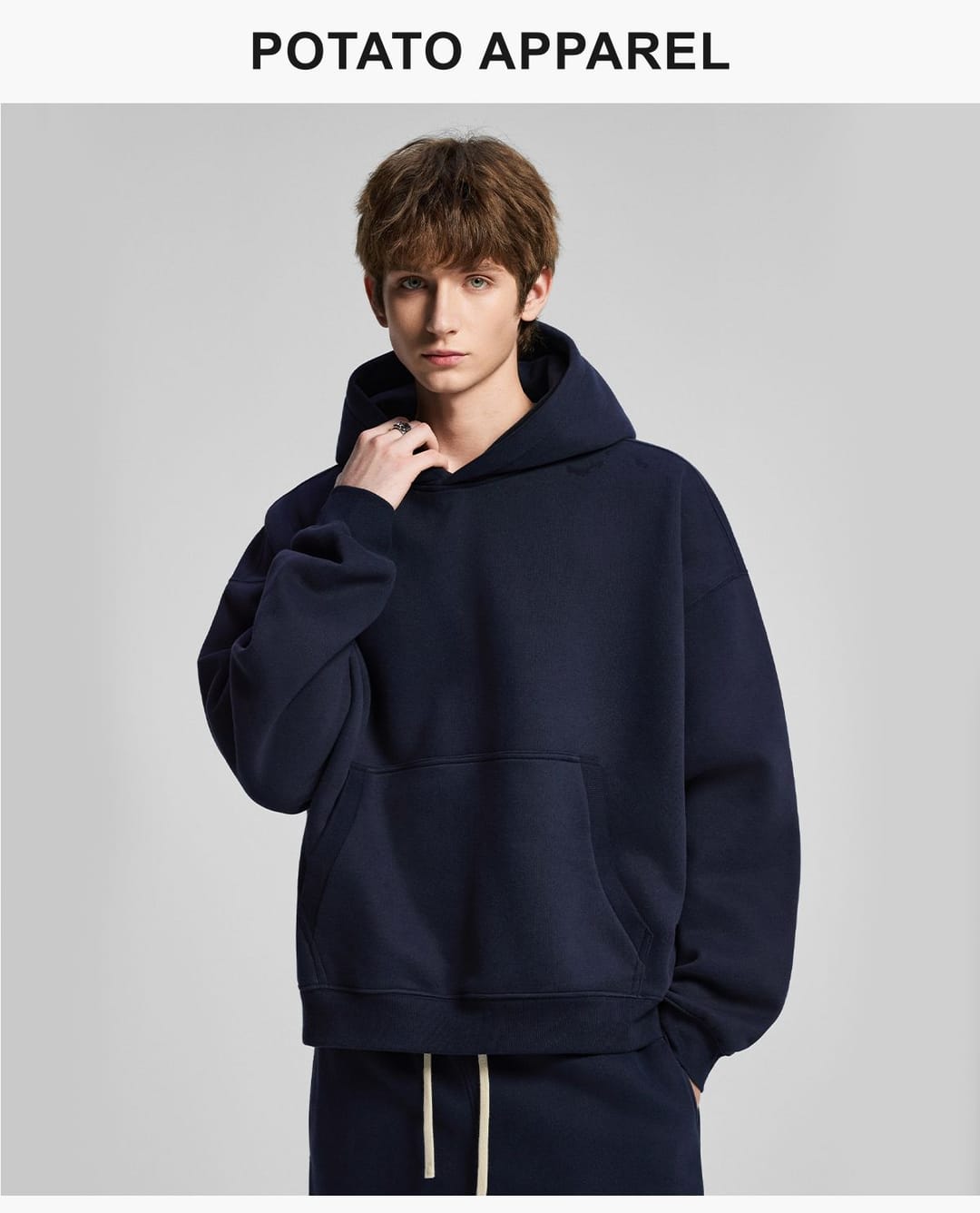 Heavy 345Gsm Fleece Oversized Boxy fit Hoodie – detail 8