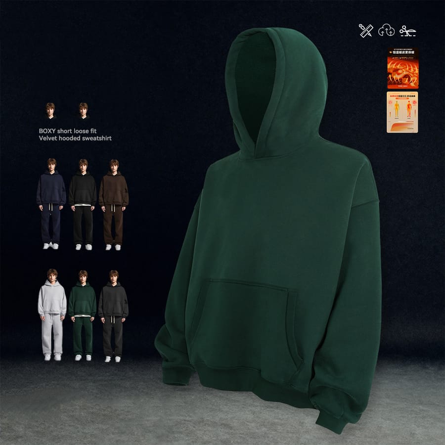 Heavy 345Gsm Fleece Oversized Boxy fit Hoodie thumbnail 2