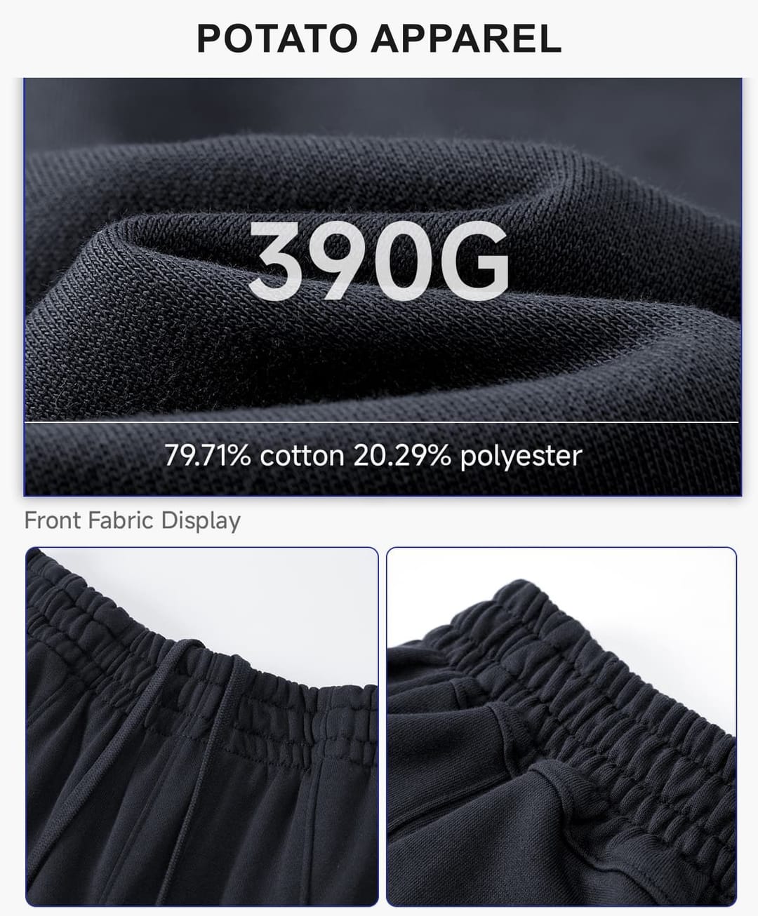 Heavy 390GSM Terry Elastic Distorted Pants – detail 5