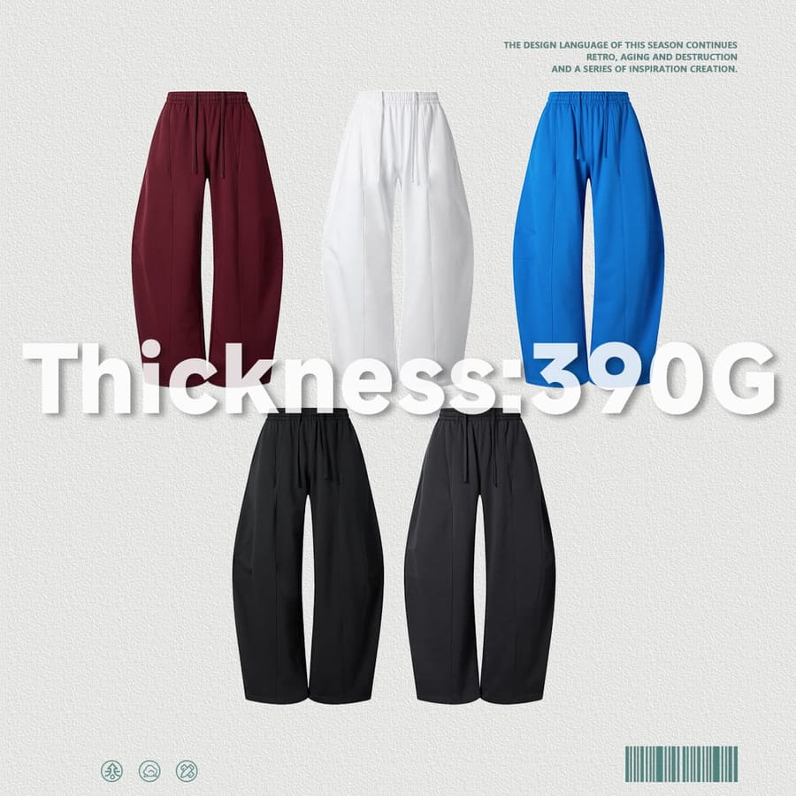 Heavy 390GSM Terry Elastic Distorted Pants thumbnail 3
