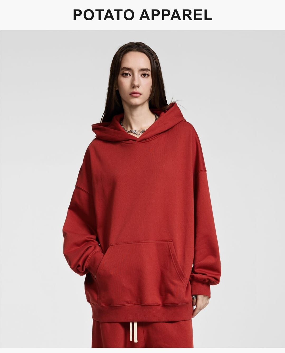 Heavy 400Gsm Terry Oversized Unisex Hoodie – detail 8