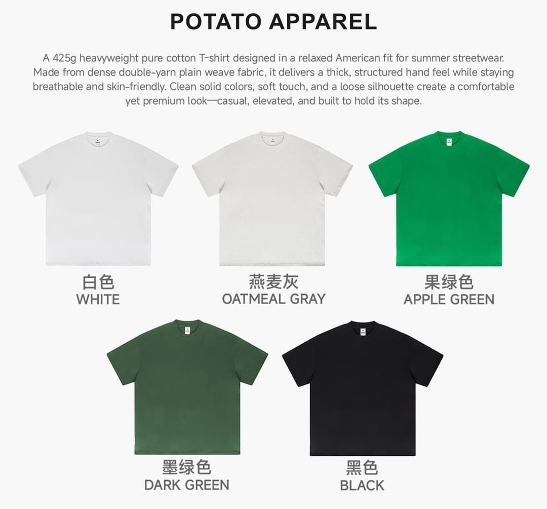 Heavy 425 GSM 16s 100% Cotton Oversized T-Shirt – detail 3