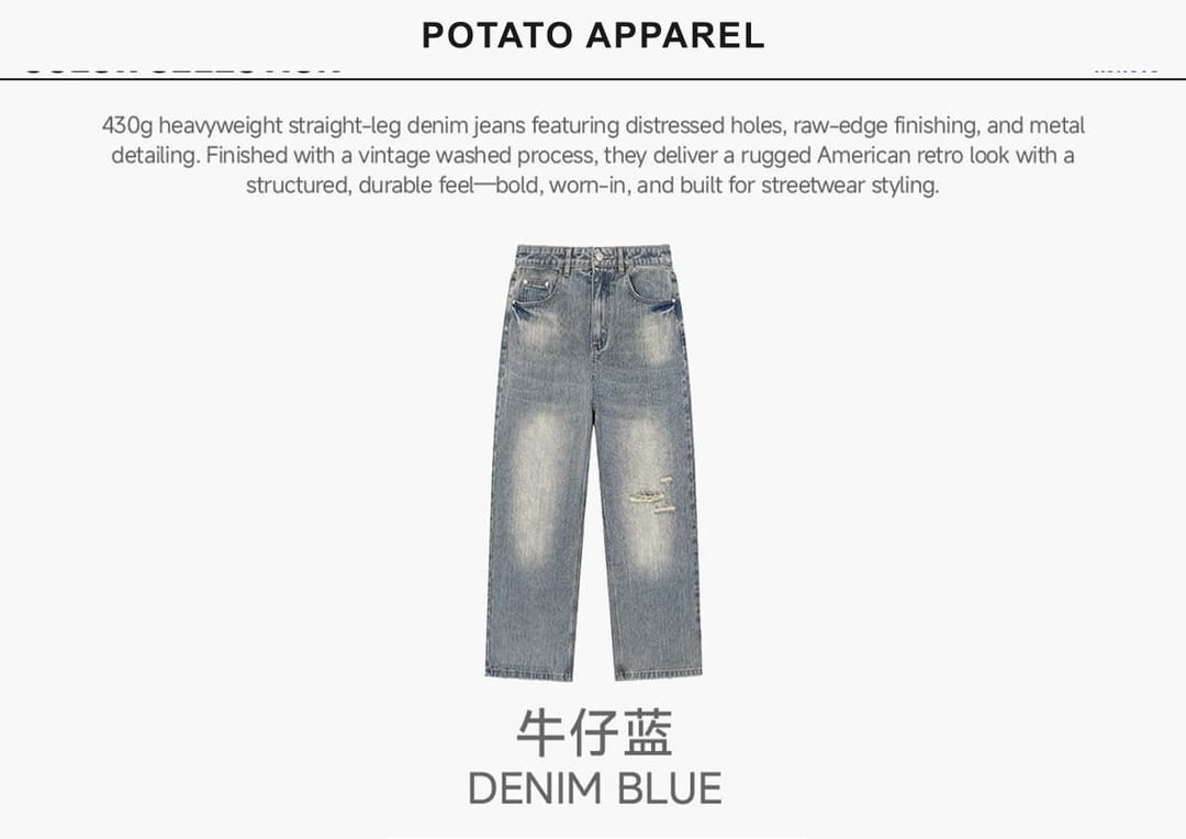 Heavy 430g Distressed Straight-Leg Jeans – detail 3