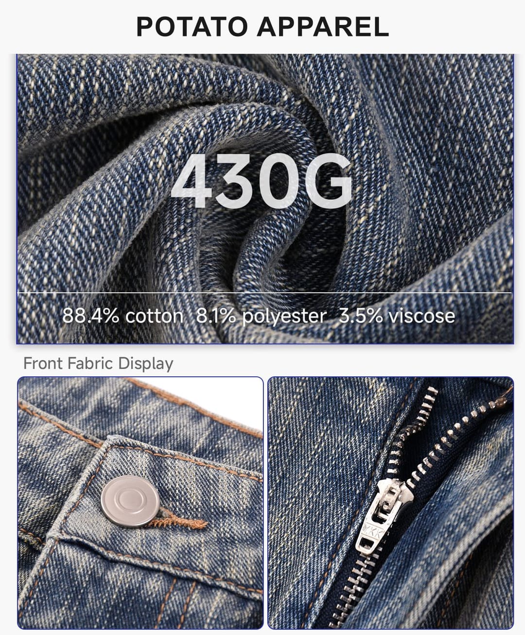 Heavy 430g Distressed Straight-Leg Jeans – detail 4