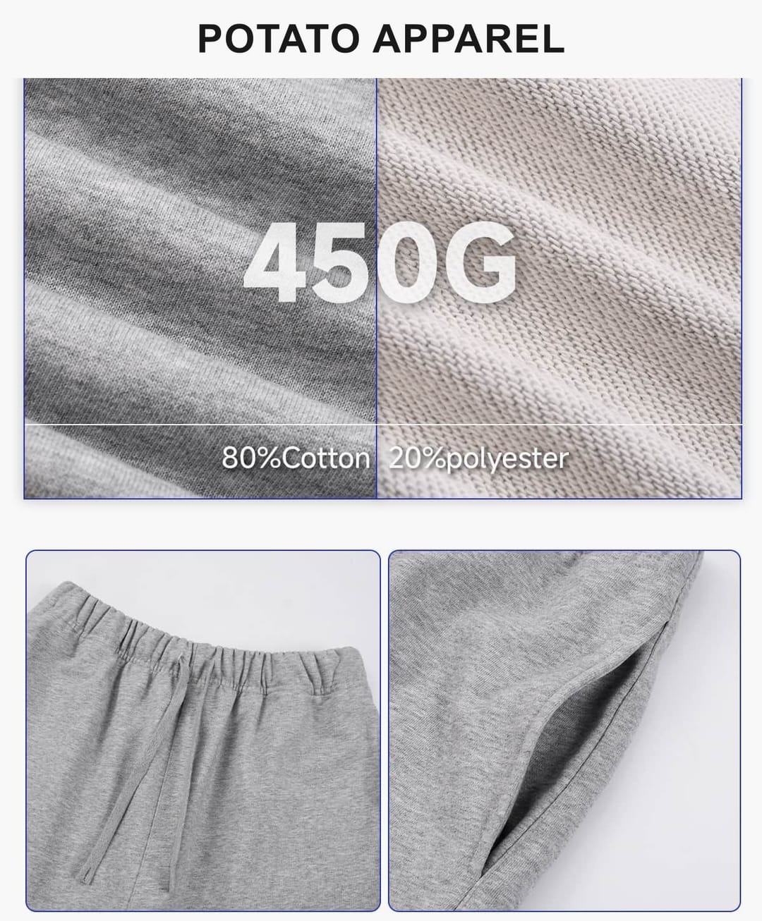 Heavy 450 GSM Terry Breathable Casual Shorts – detail 4