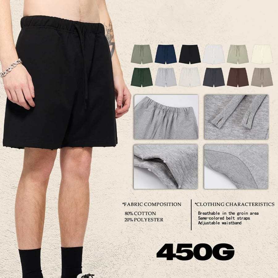 Heavy 450 GSM Terry Breathable Casual Shorts
