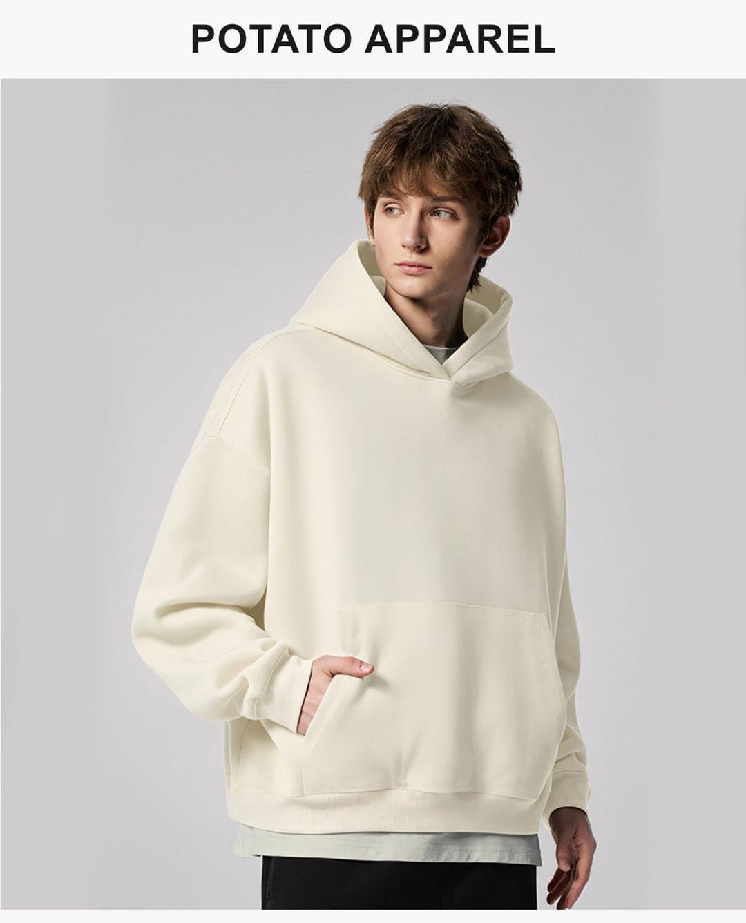 Heavy 500Gsm Polar Fleece Boxy Fit Hoodie – detail 8