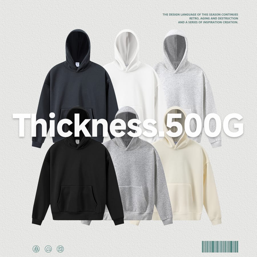Heavy 500Gsm Polar Fleece Boxy Fit Hoodie thumbnail 4