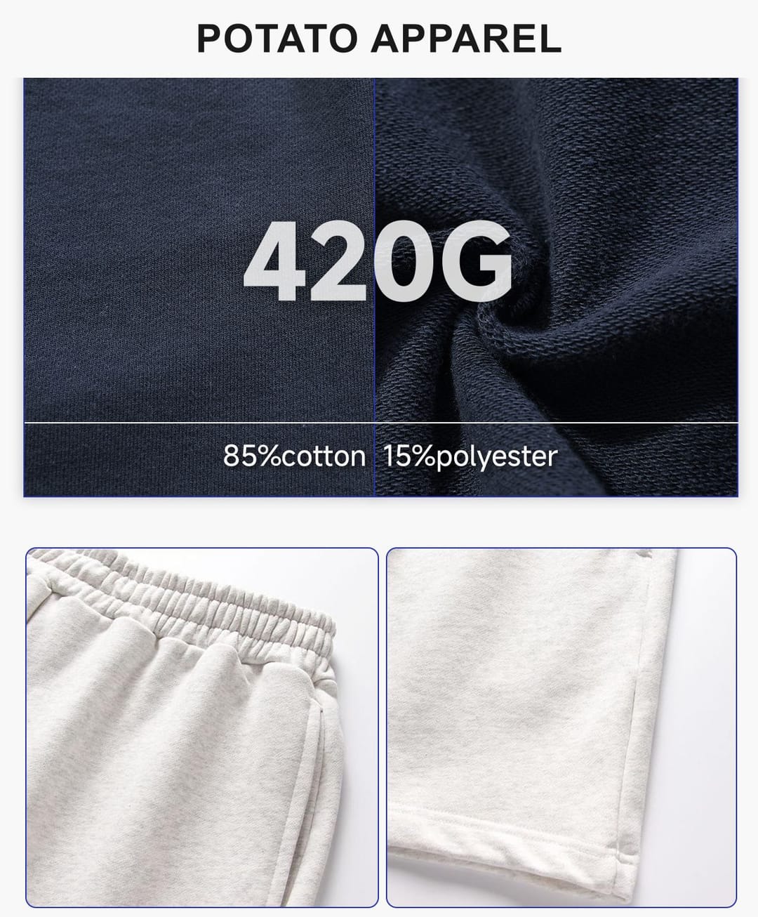 Heavy Terry 420GSM Breathable Shorts – detail 4