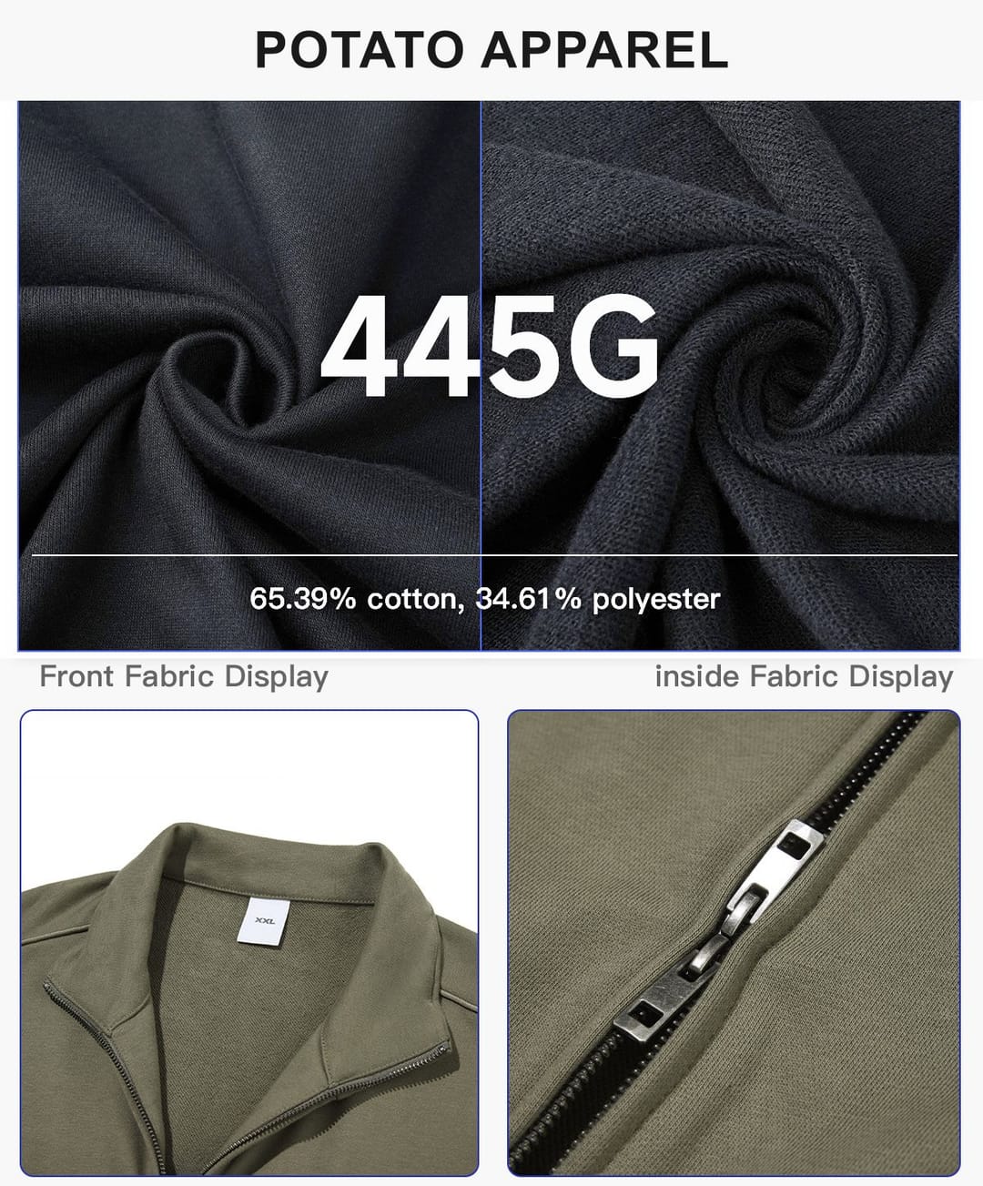 Heavy Terry 445Gsm Zip-up Oversized Jacket – detail 4