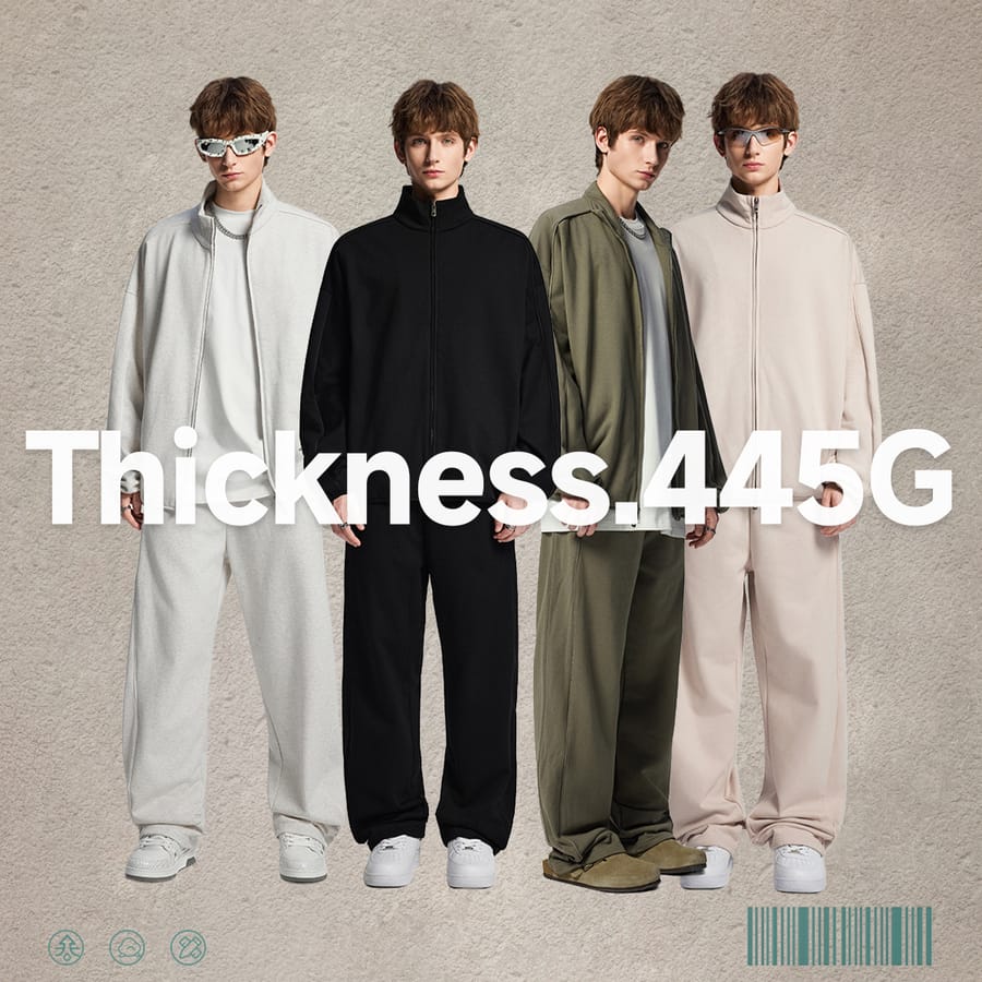 Heavy Terry 445Gsm Zip-up Oversized Jacket thumbnail 2