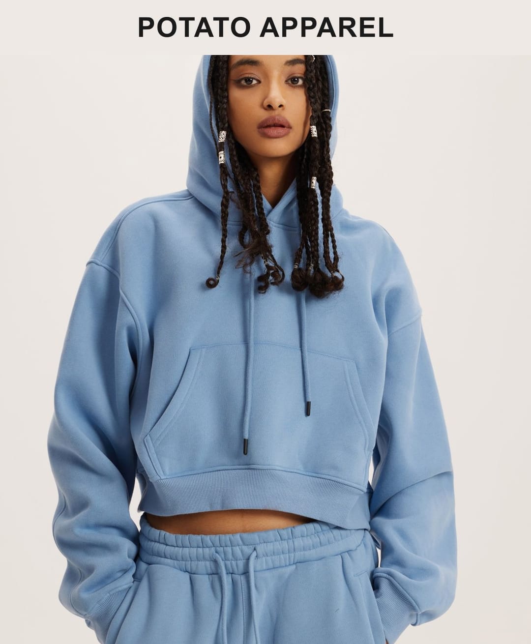 Heavy weight Fleece 345Gsm Cropped Hoodie – detail 11