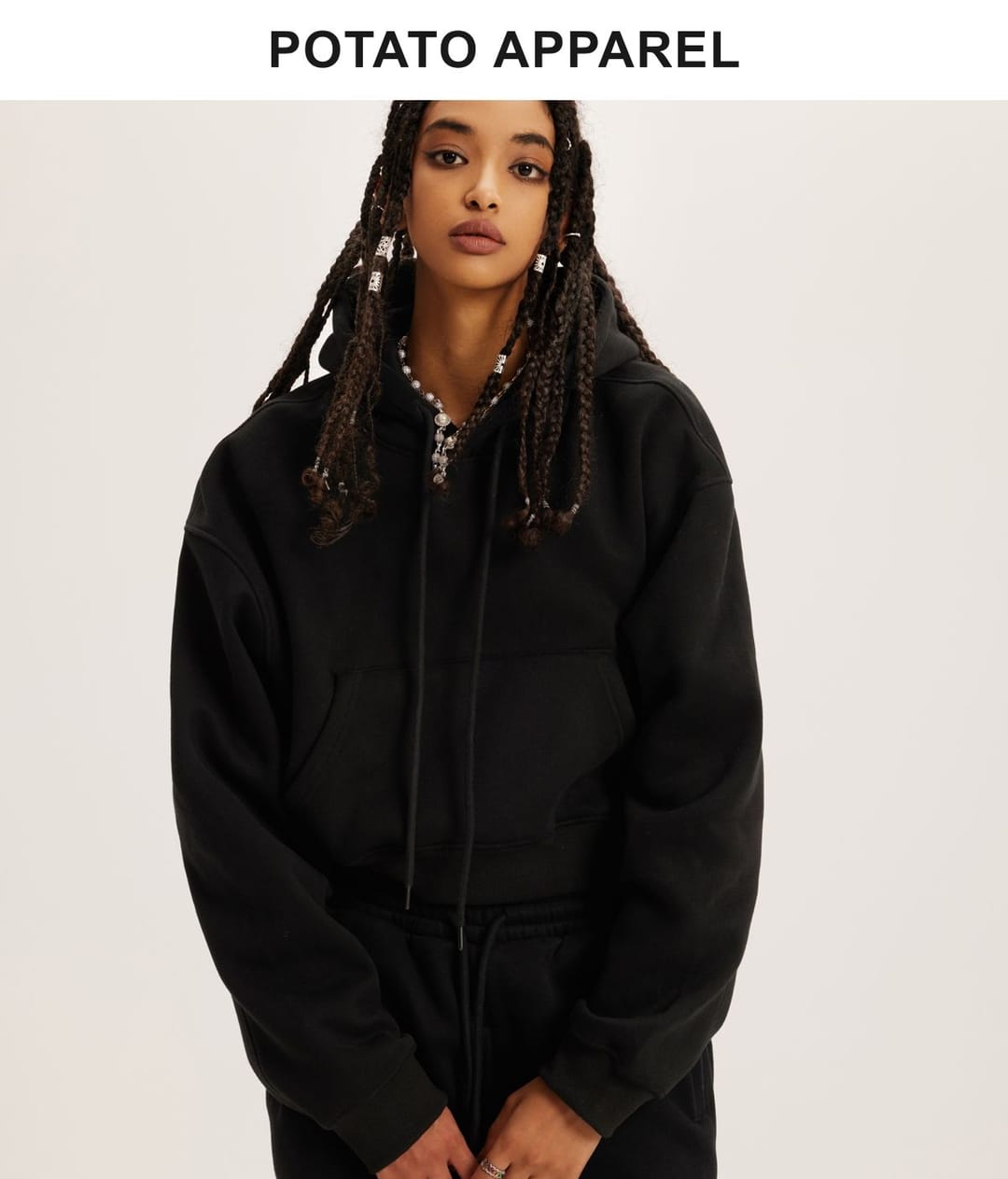Heavy weight Fleece 345Gsm Cropped Hoodie – detail 14