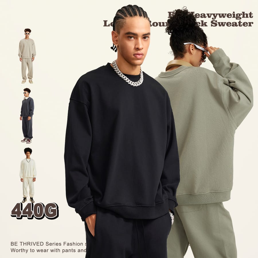 Heavy Weight Oversized Sweatshirt Cotton Terry 440Gsm thumbnail 7