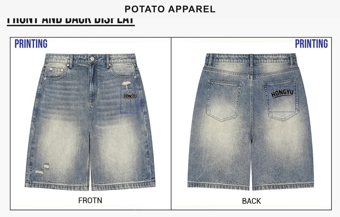 Heavy385g Distressed Wide-Leg Denim Shorts – detail 6