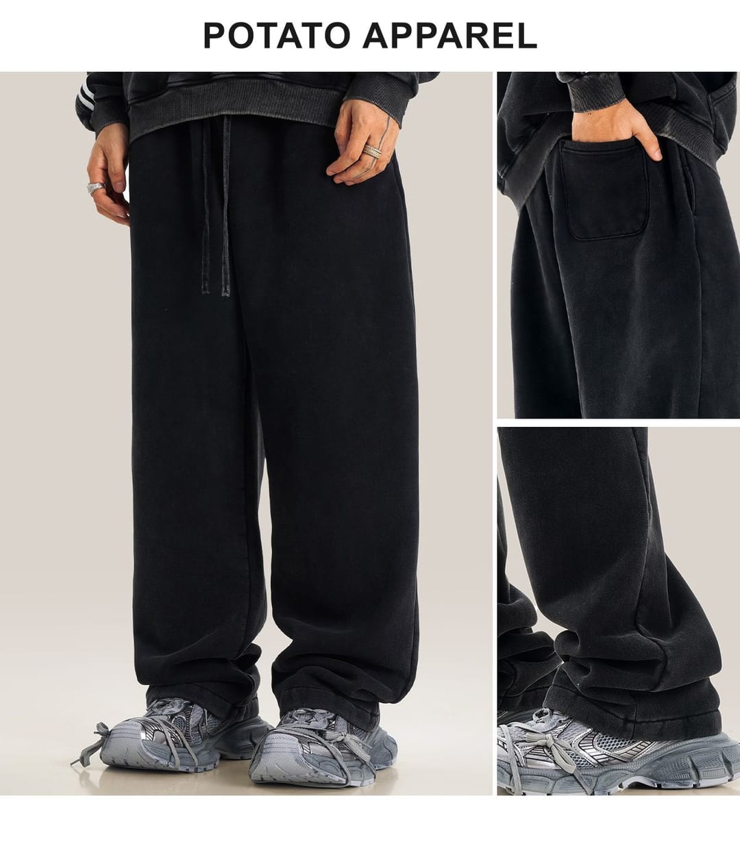 Heavyweight Fleece 332Gsm wash vintage Sweatpants – detail 12
