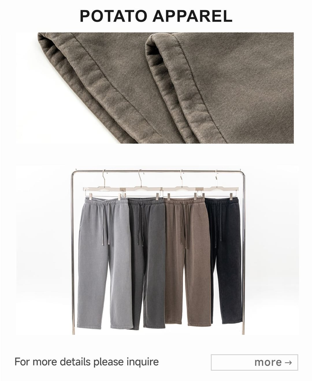 Heavyweight Fleece 332Gsm wash vintage Sweatpants – detail 7