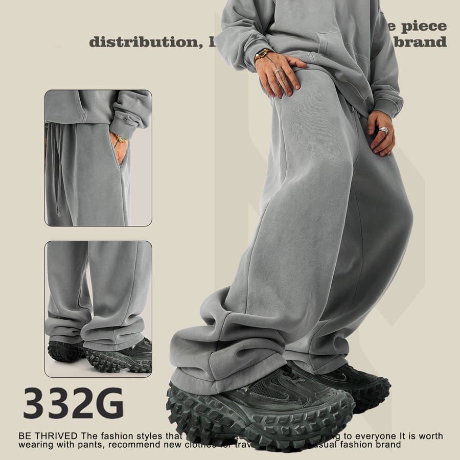 Heavyweight Fleece 332Gsm wash vintage Sweatpants thumbnail 2