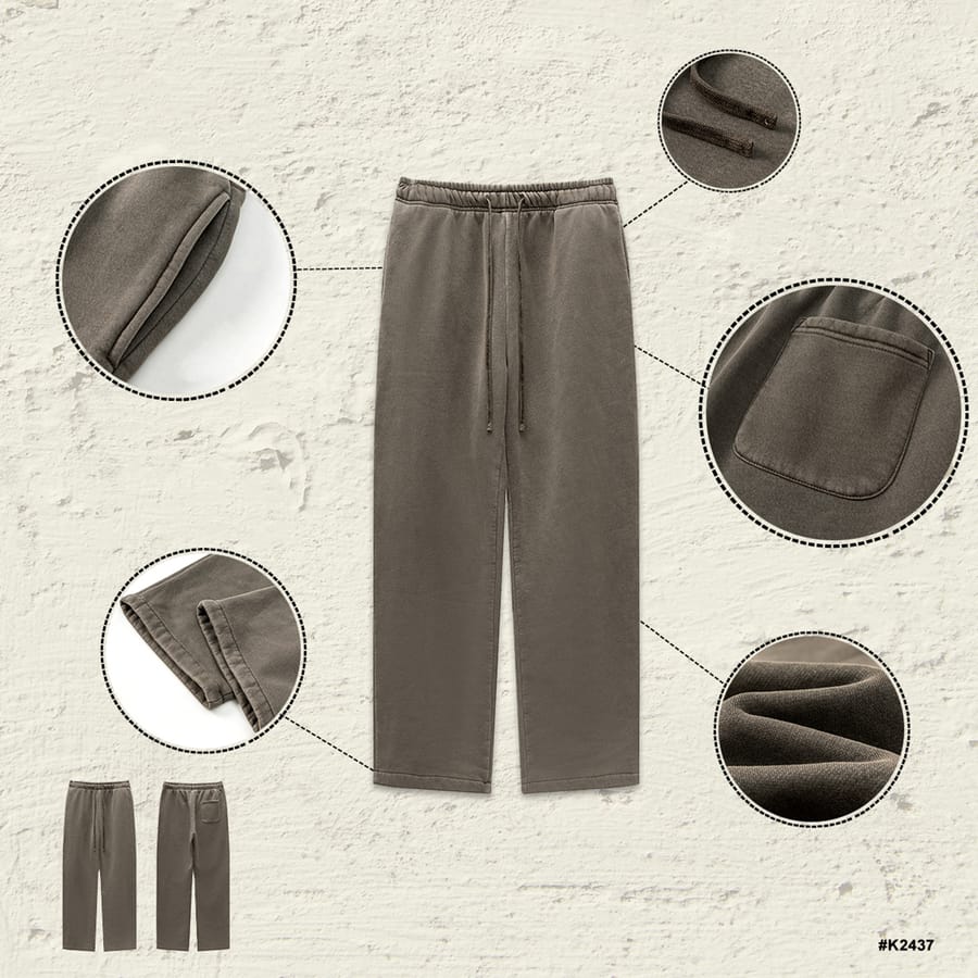Heavyweight Fleece 332Gsm wash vintage Sweatpants thumbnail 4