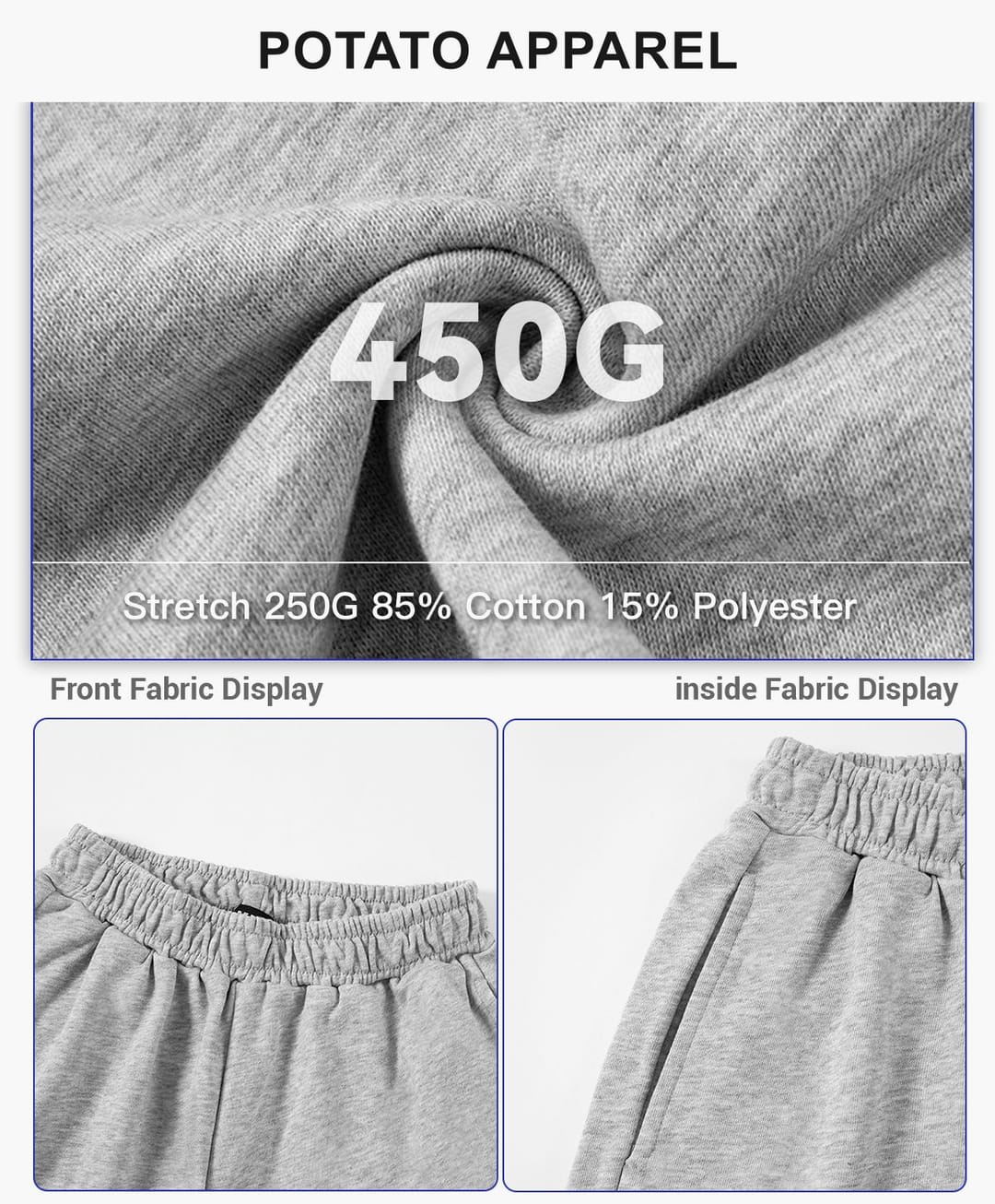 Kids‘ 250 GSM French Terry Sport Shorts – detail 4