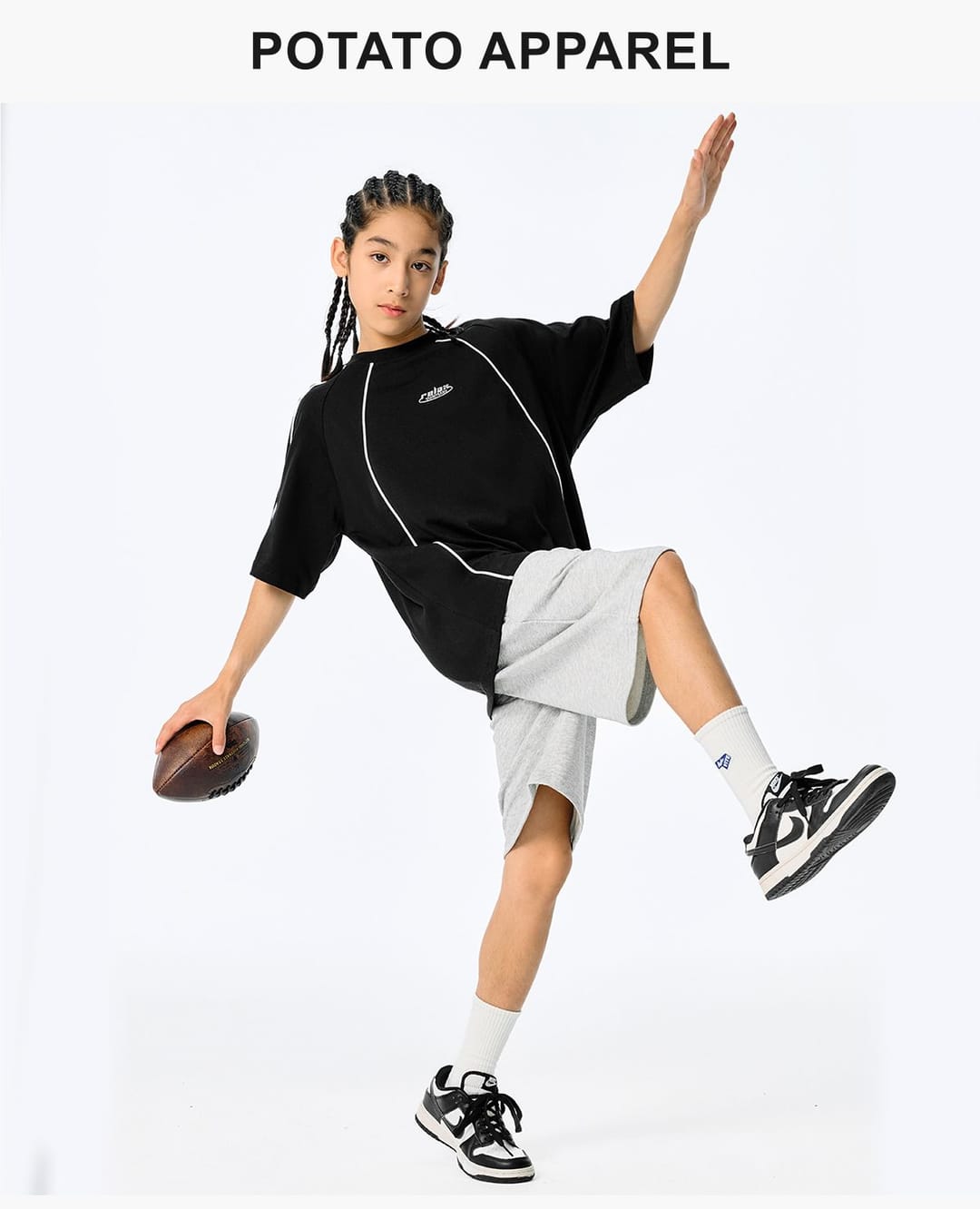 Kids‘ 250 GSM French Terry Sport Shorts – detail 7