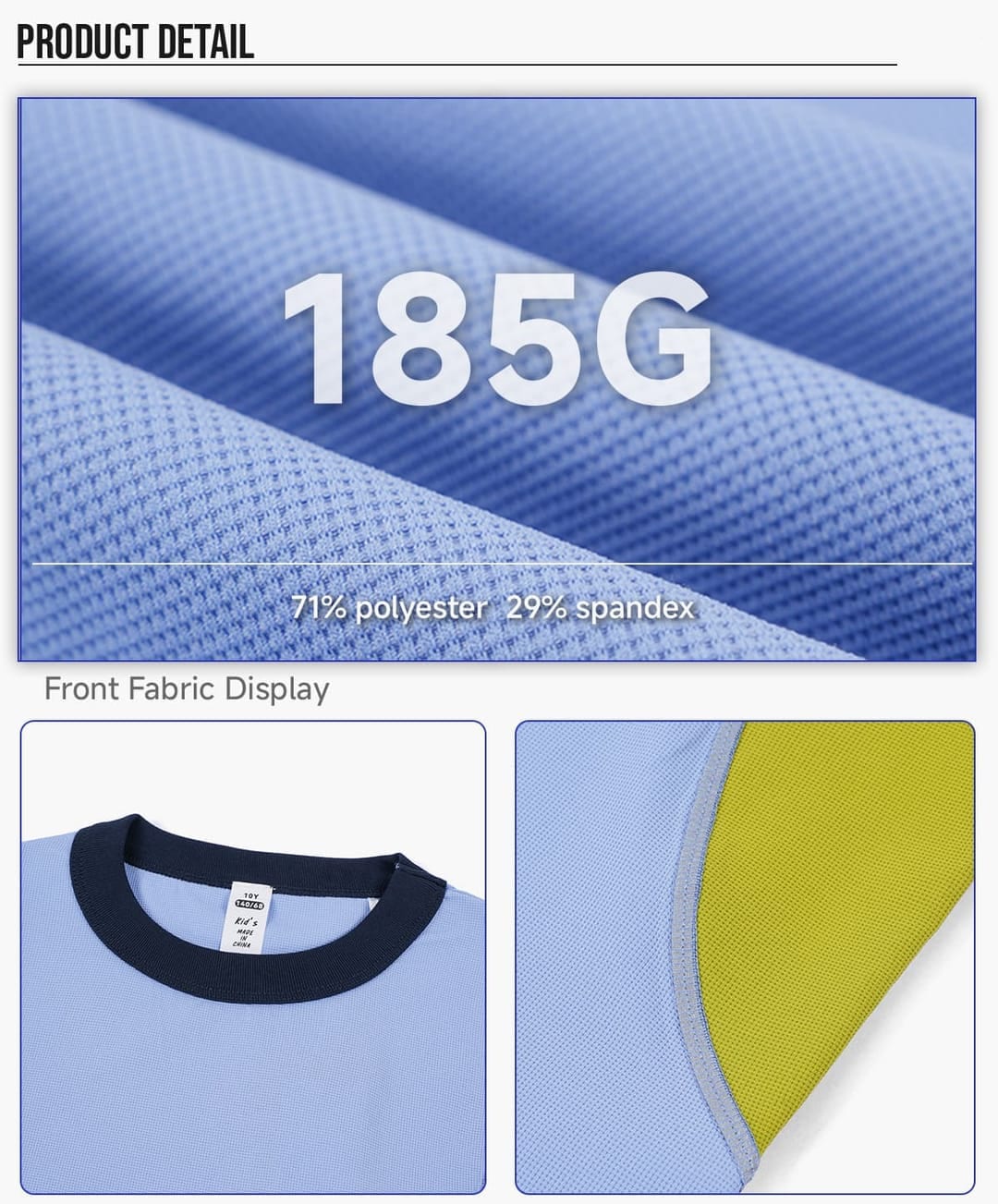 Kids‘ Cooling Quick-Dry 185G Sports T-Shirt – detail 5