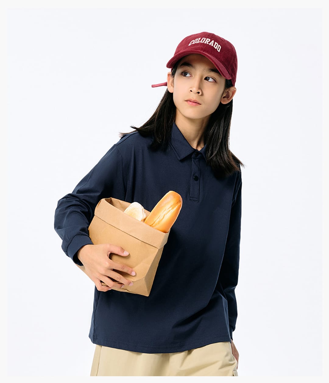 Kids’ Quick-Dry Lightweight Long Sleeve Polo – detail 11